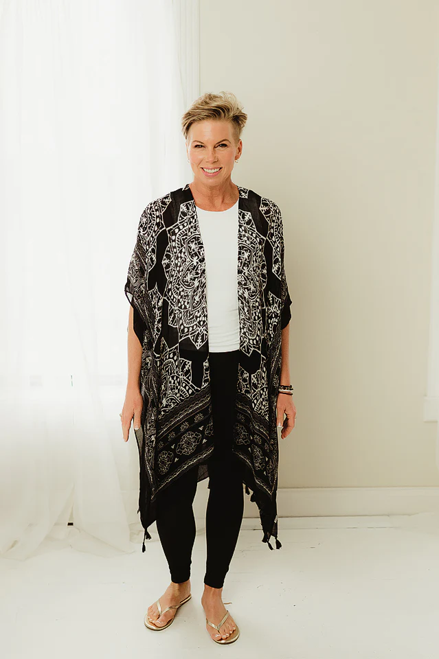 Black Free Spirit Boho Kimono