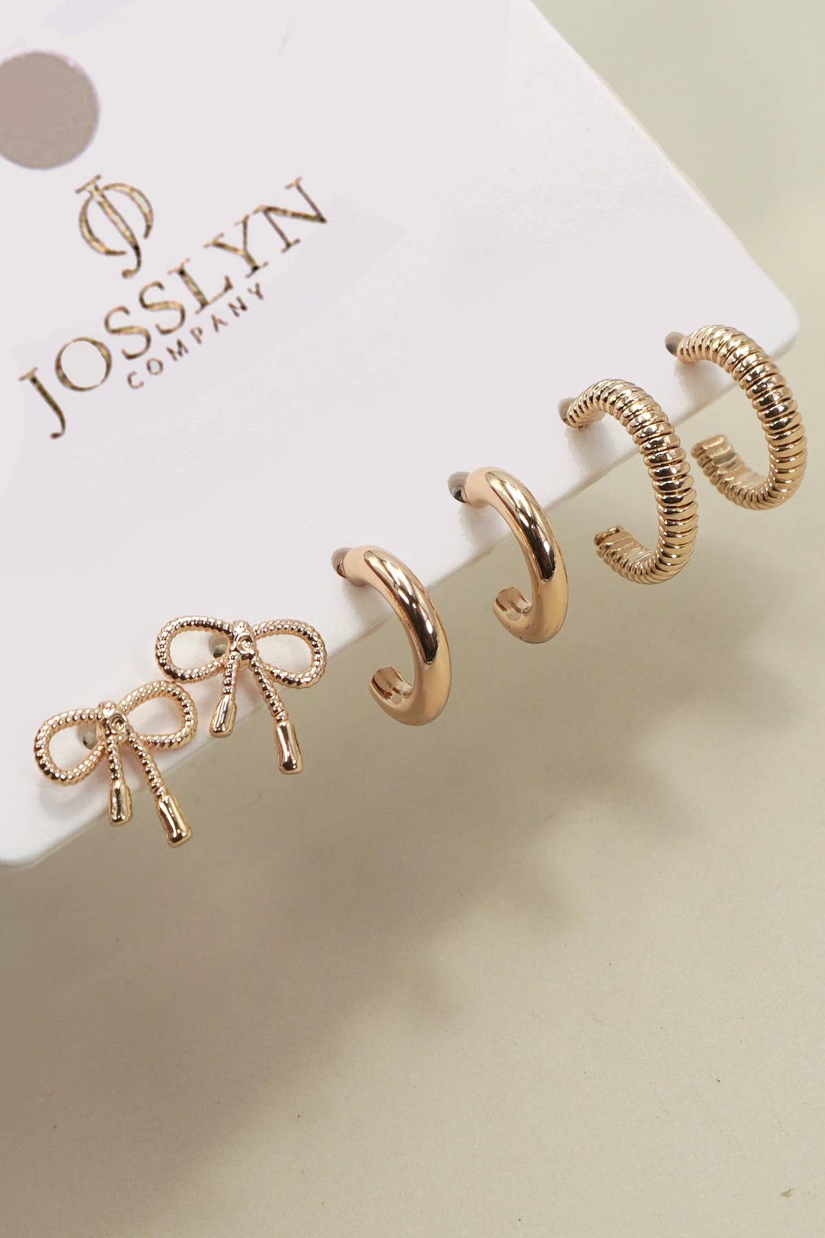 Mini Bow Huggie Hoop Trio