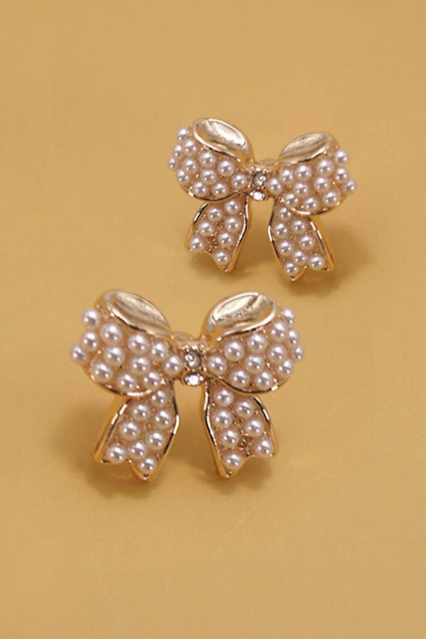 Pearl Bow Earrings