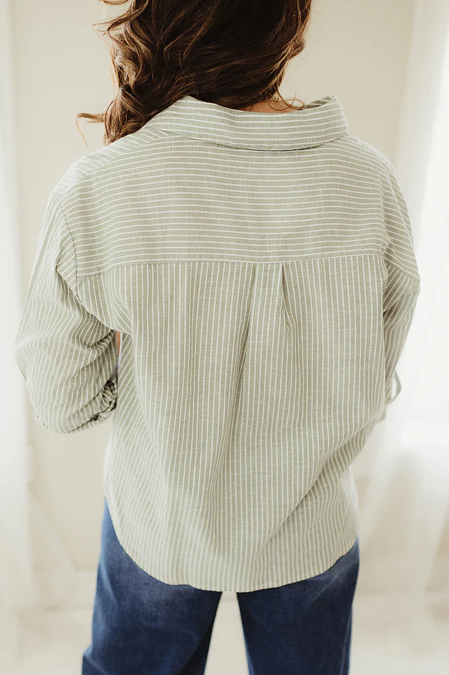 Olive Riviera Striped Shirt - Image 3
