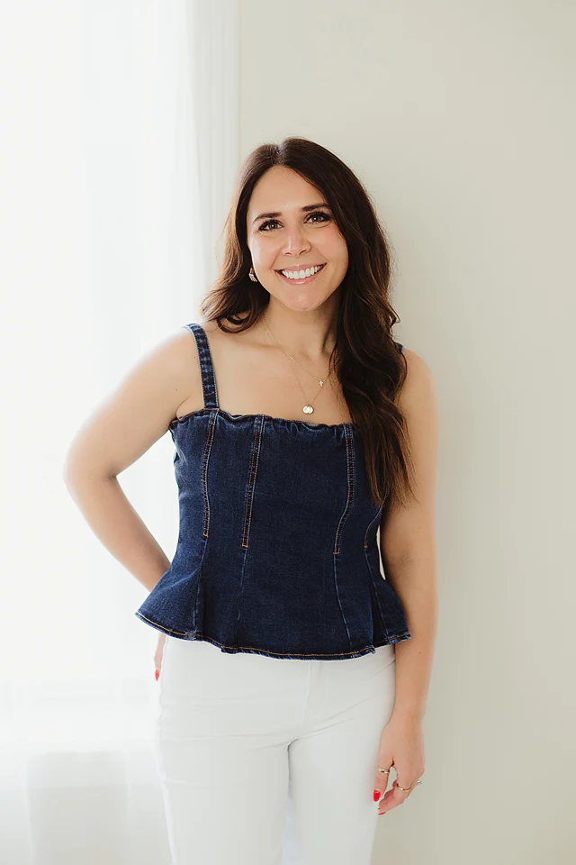 Denim Peplum Top