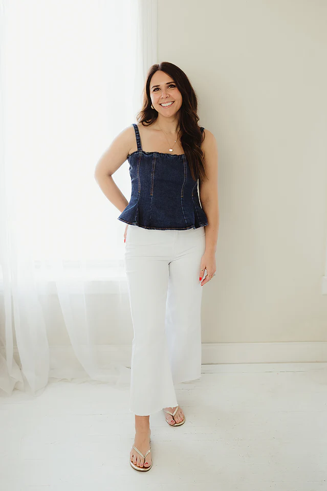 Denim Peplum Top - Image 2