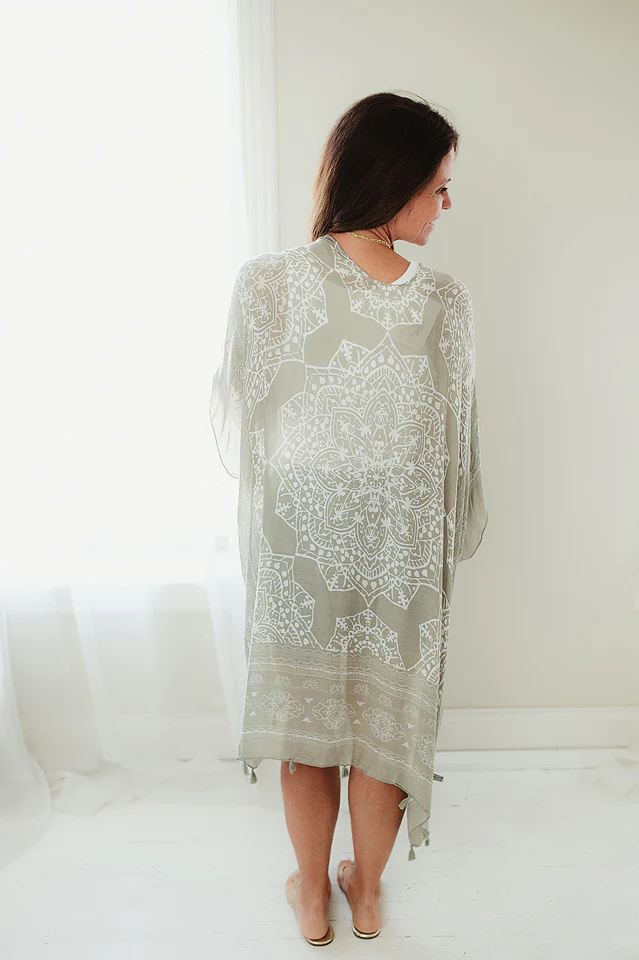 Olive Free Spirit Boho Kimono - Image 2