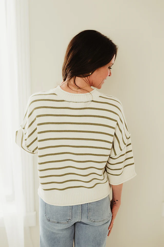 White & Olive Boardwalk Pullover - Image 4