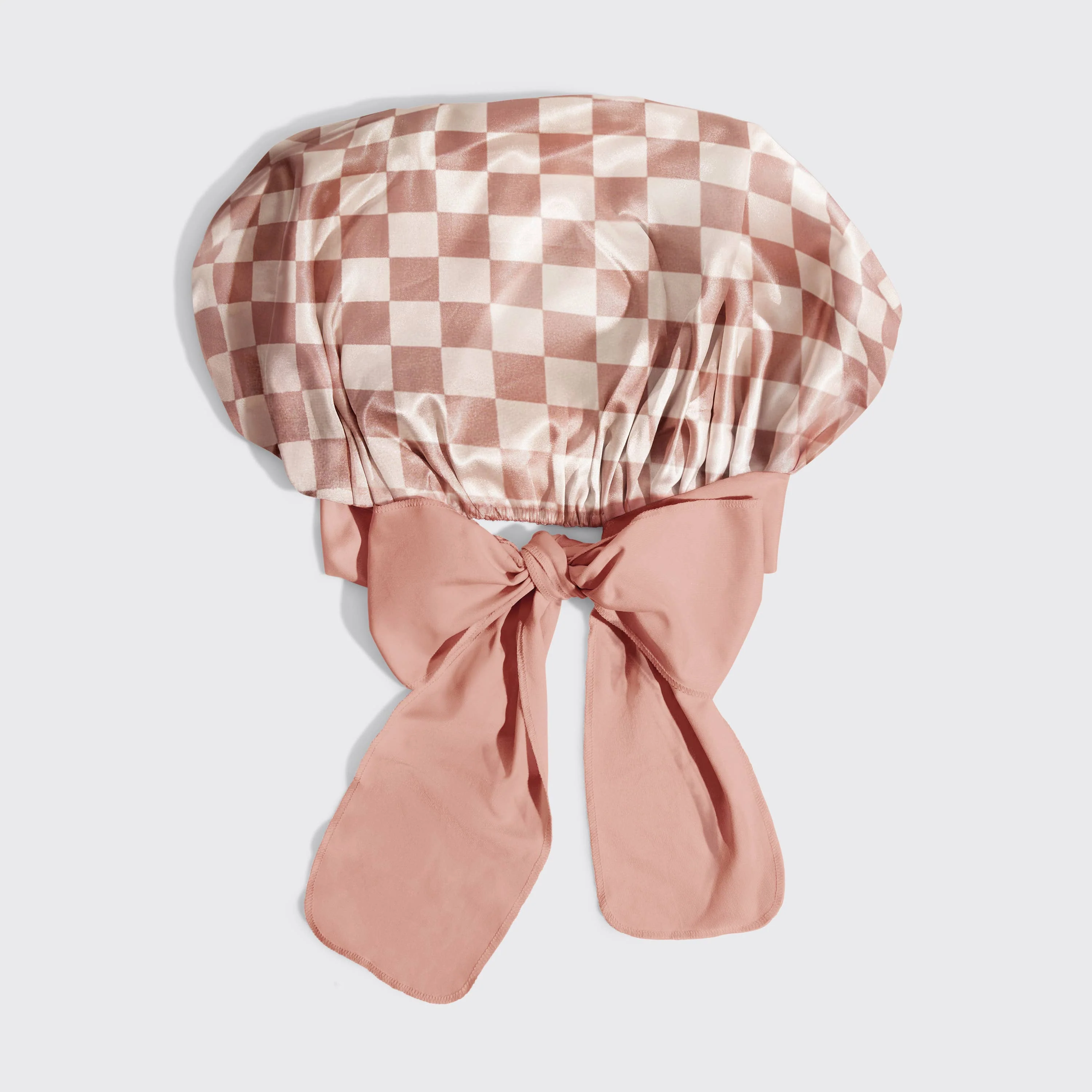 Adjustable Satin Bonnet - Terracotta Checker - Image 3