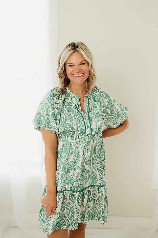 Paisley Button Dress