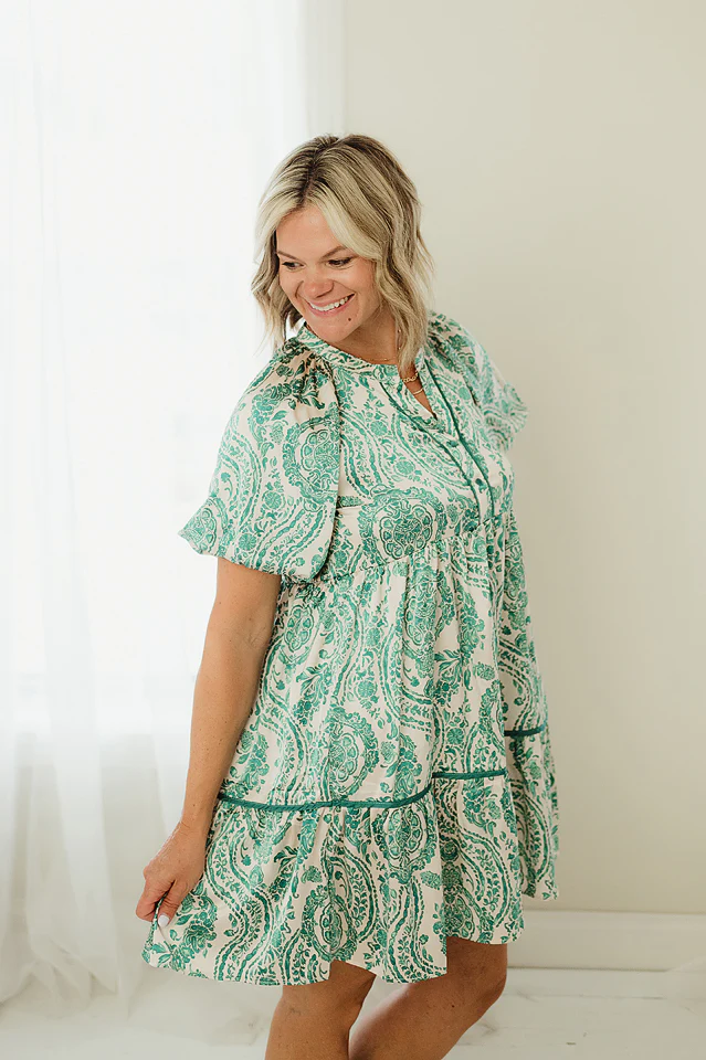 Paisley Button Dress - Image 3