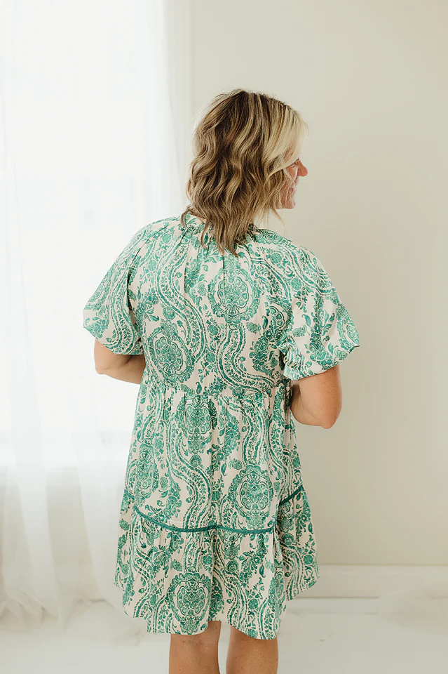 Paisley Button Dress - Image 4