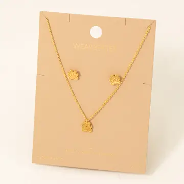 Paw Print Earrings & Pendant Set