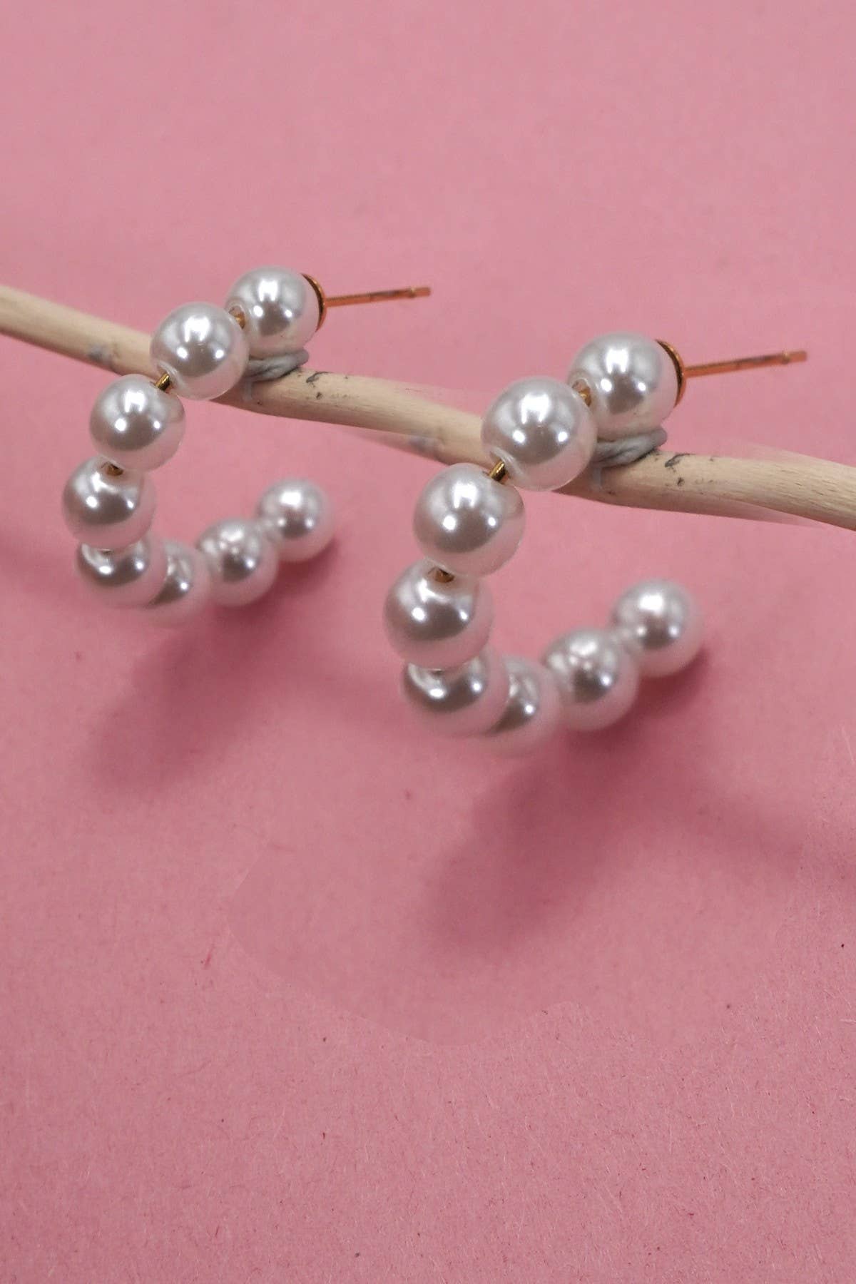 Pearl Beaded Hoops