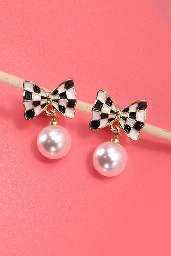 Checker Pearl Earrings