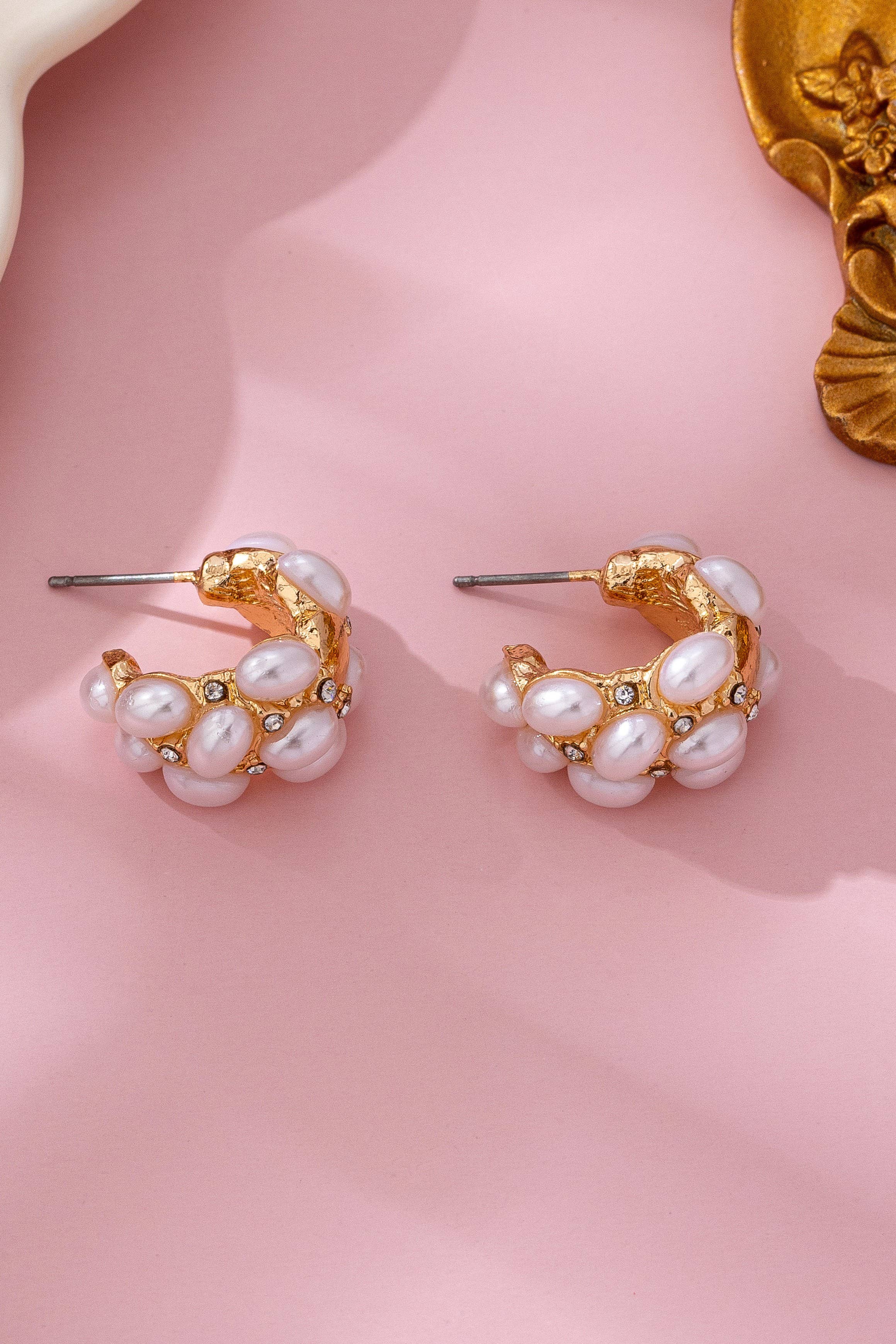 Pearl Cluster Half-Hoops - Image 5