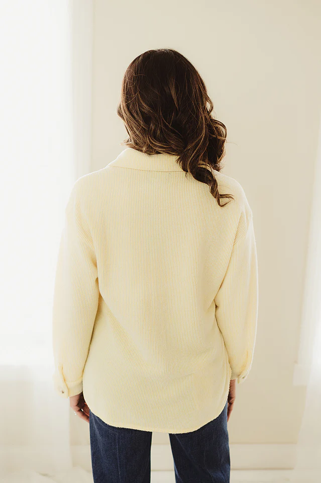Yellow Brushed Waffle Shacket - Image 4