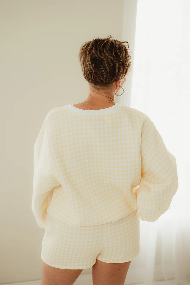 Yellow Gingham Lounge Set - Image 7