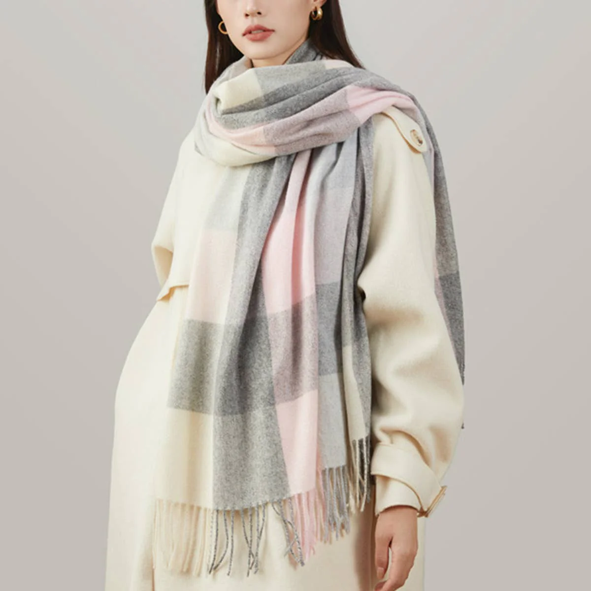 Colorblock Plaid Scarf - Image 2