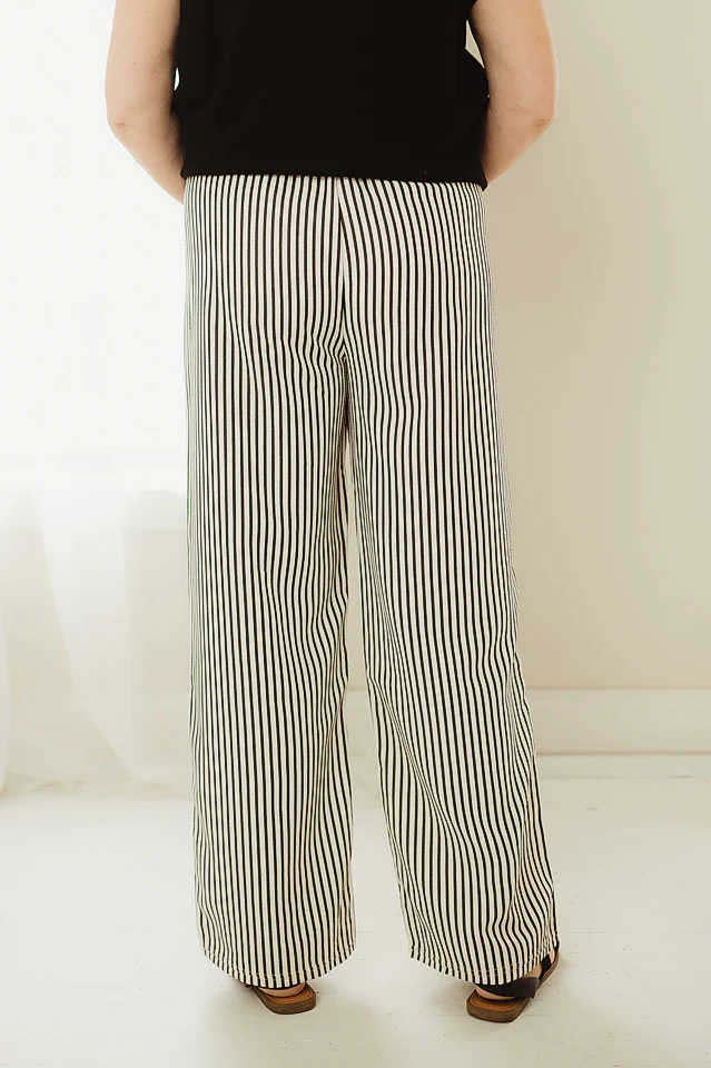 Black Stripe Straight Leg Pants - Image 4
