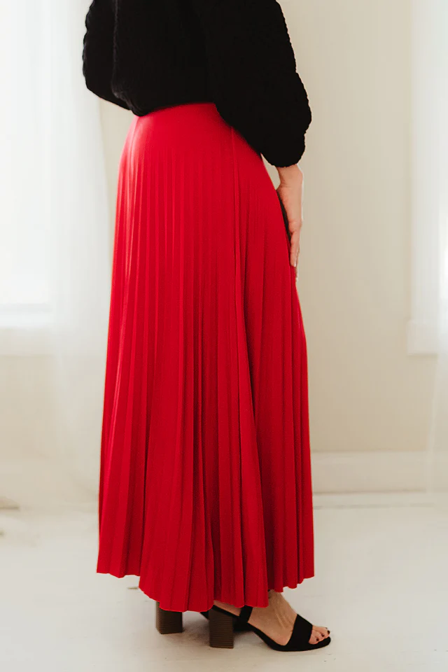 Pleated Holiday Maxi Skirt - Image 3