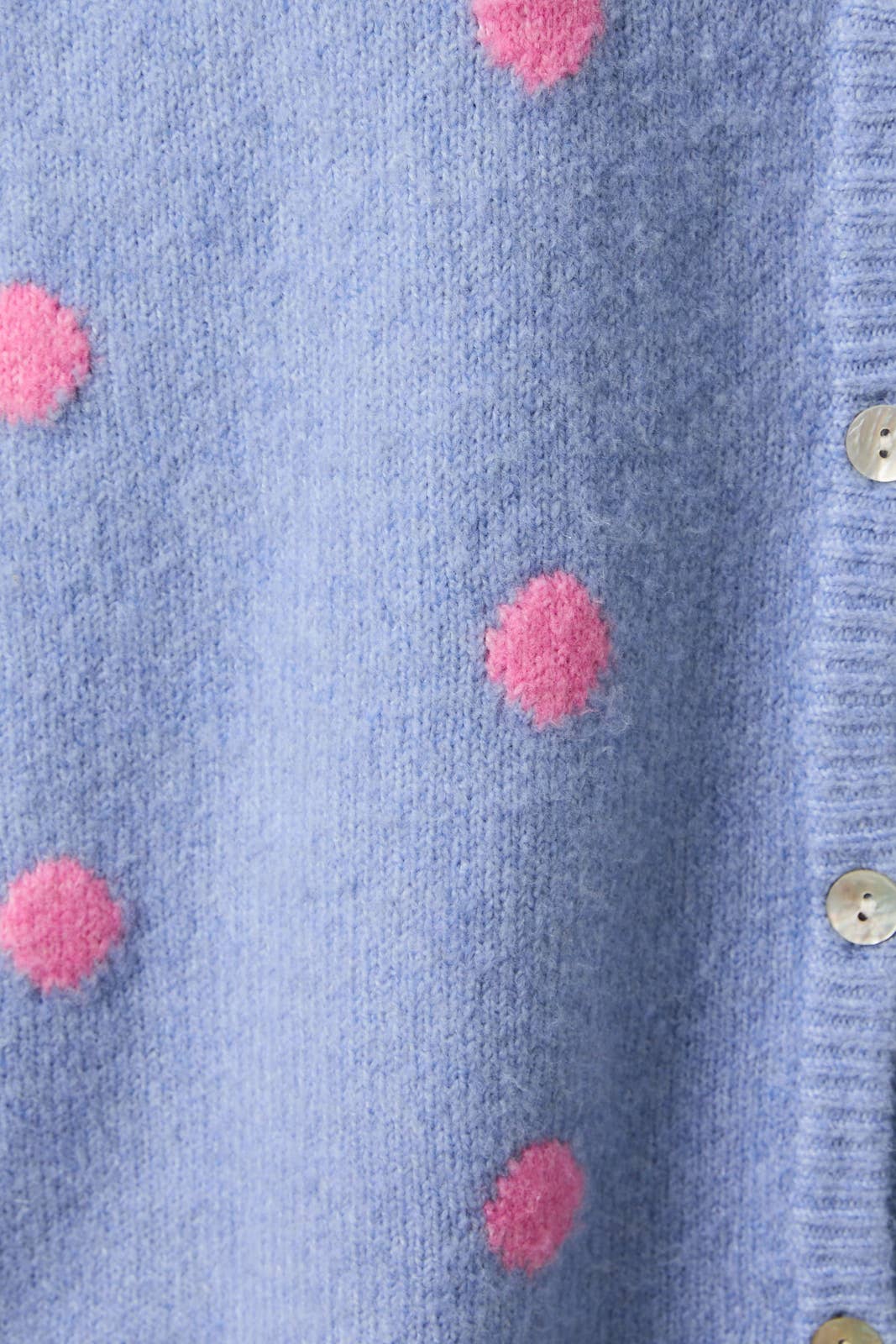 Blue & Pink Polka Dot Cardigan - Image 5