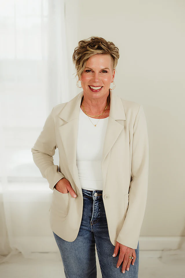 Light Tan Tailored Ponte Blazer