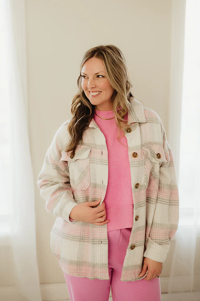 Pretty In Pink Plaid Shacket