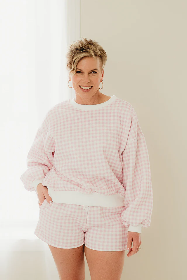 Pink Gingham Lounge Set