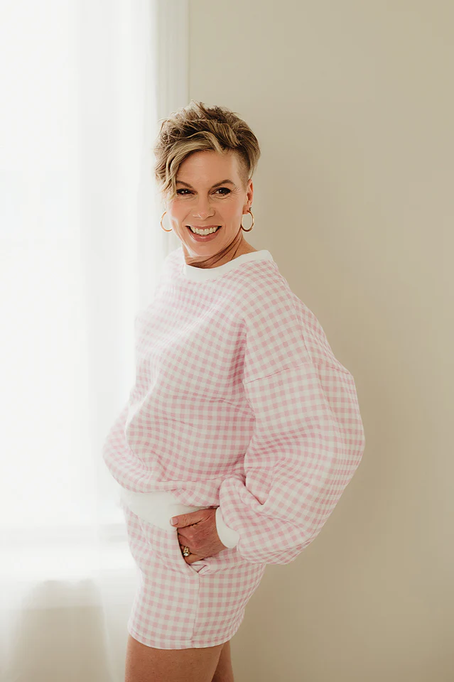 Pink Gingham Lounge Set - Image 3