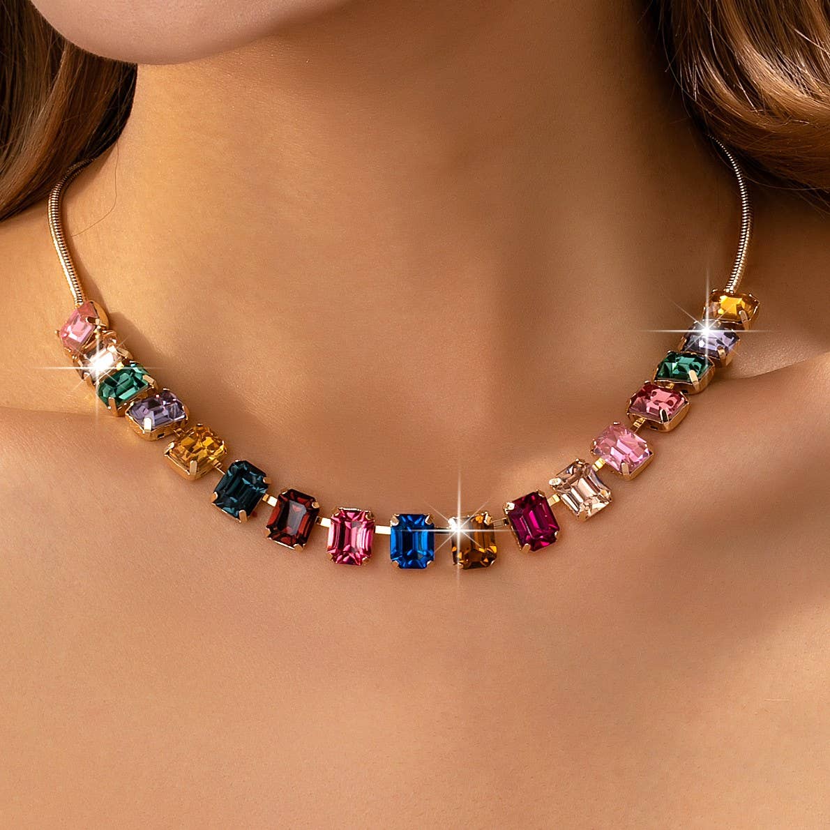 Rainbow Gemstone Necklace