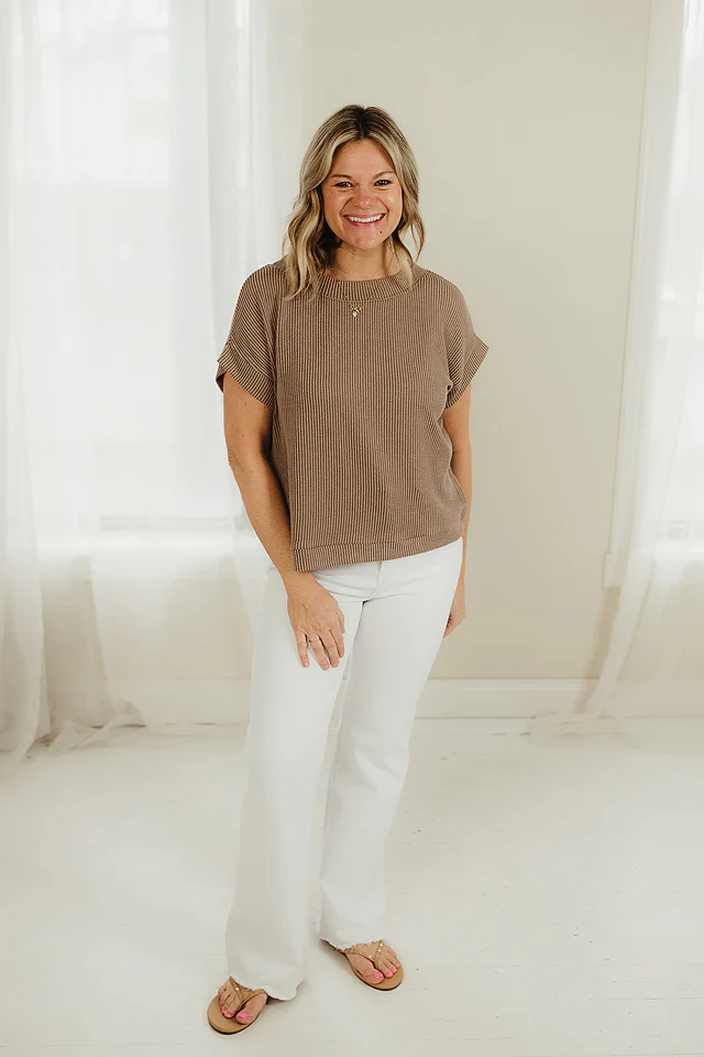 Mocha Signature Rib Cap Sleeve - Image 2