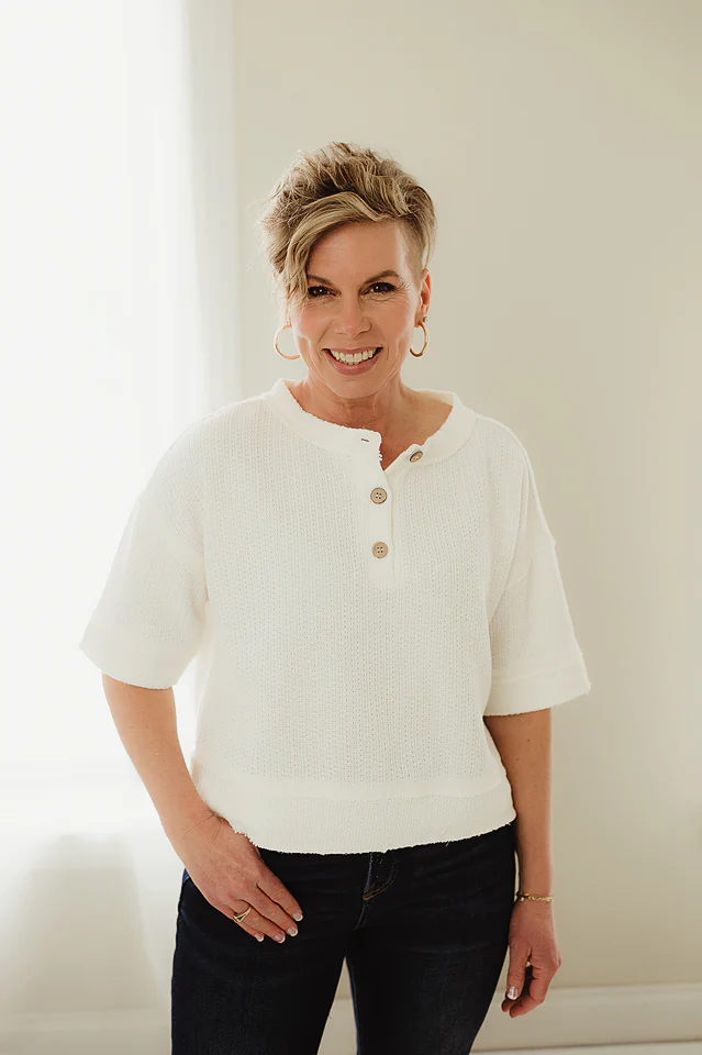 Raw Edge Henley Top