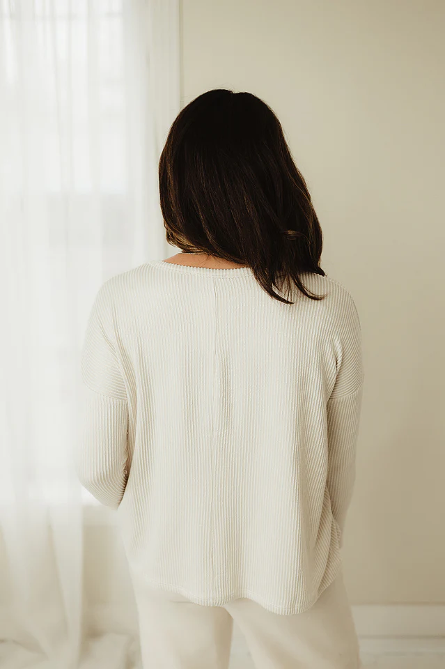 Ribbed Striped Oversized Top - Image 4