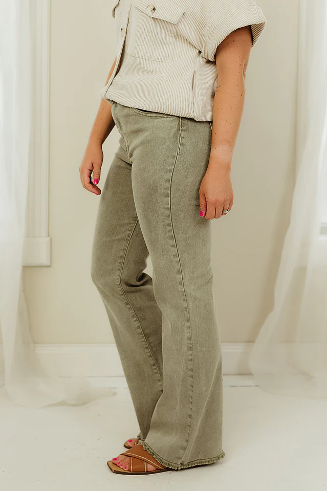 Regular Acid Washed Frayed Pants - Image 19