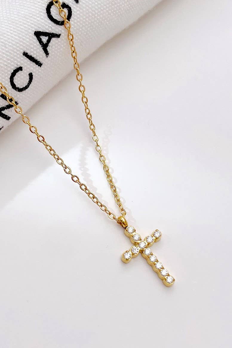 Rhinestone Cross Necklace - Image 2