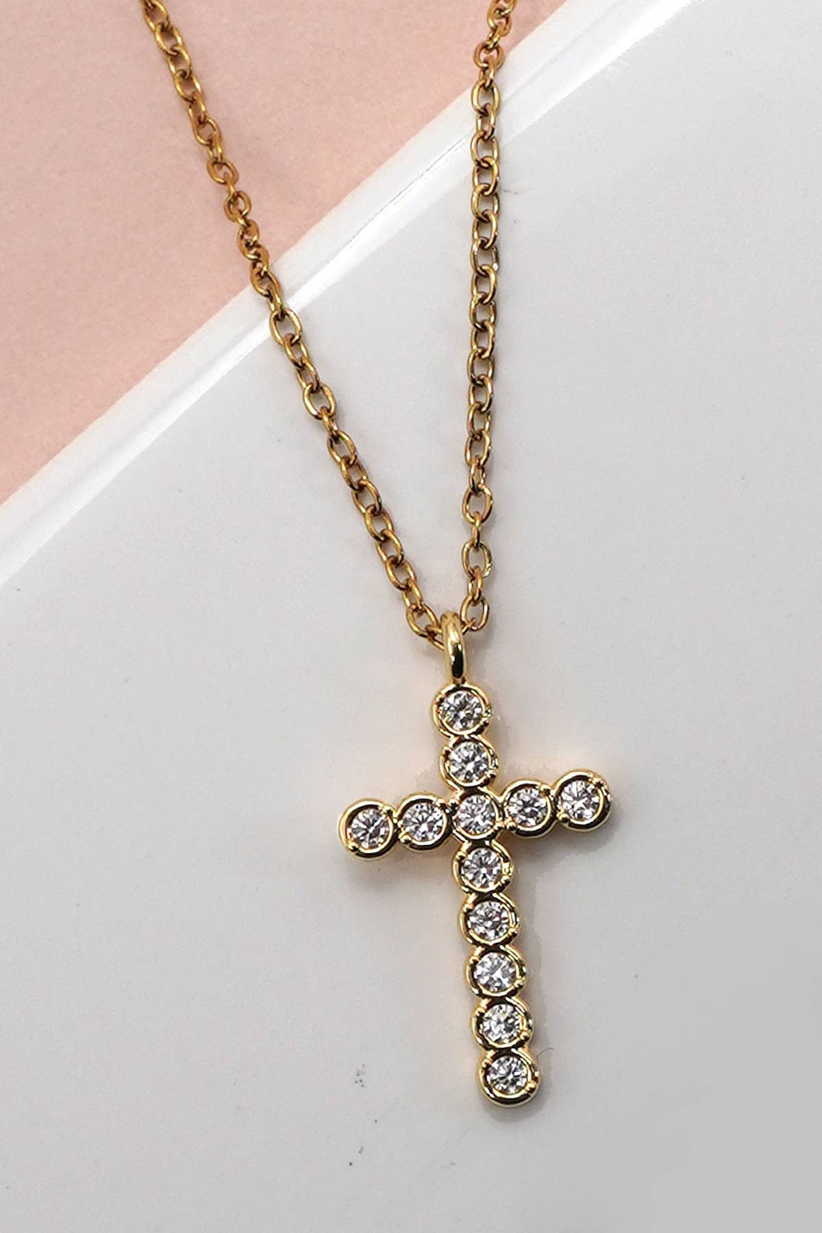 Rhinestone Cross Necklace - Image 3