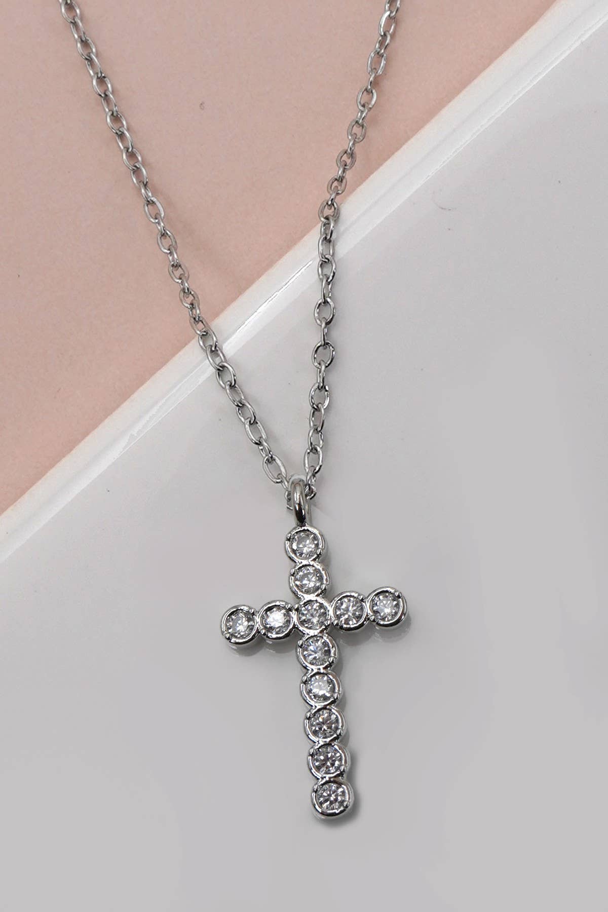 Rhinestone Cross Necklace - Image 4