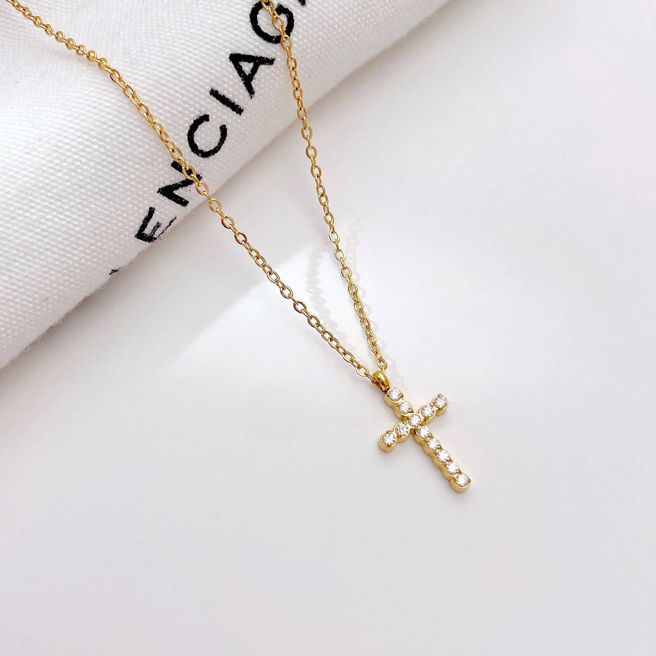 Rhinestone Cross Necklace - Image 6