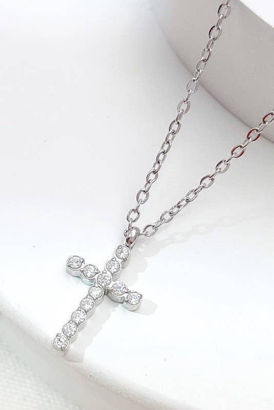 Rhinestone Cross Necklace - Image 8