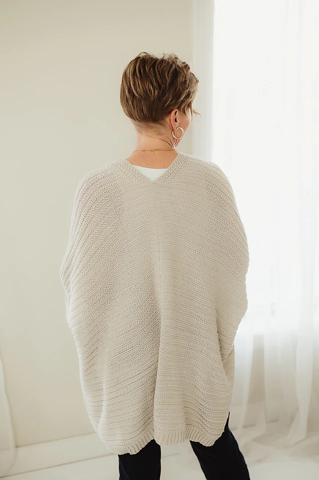 Ridged Rib Knit Ruana - Image 3
