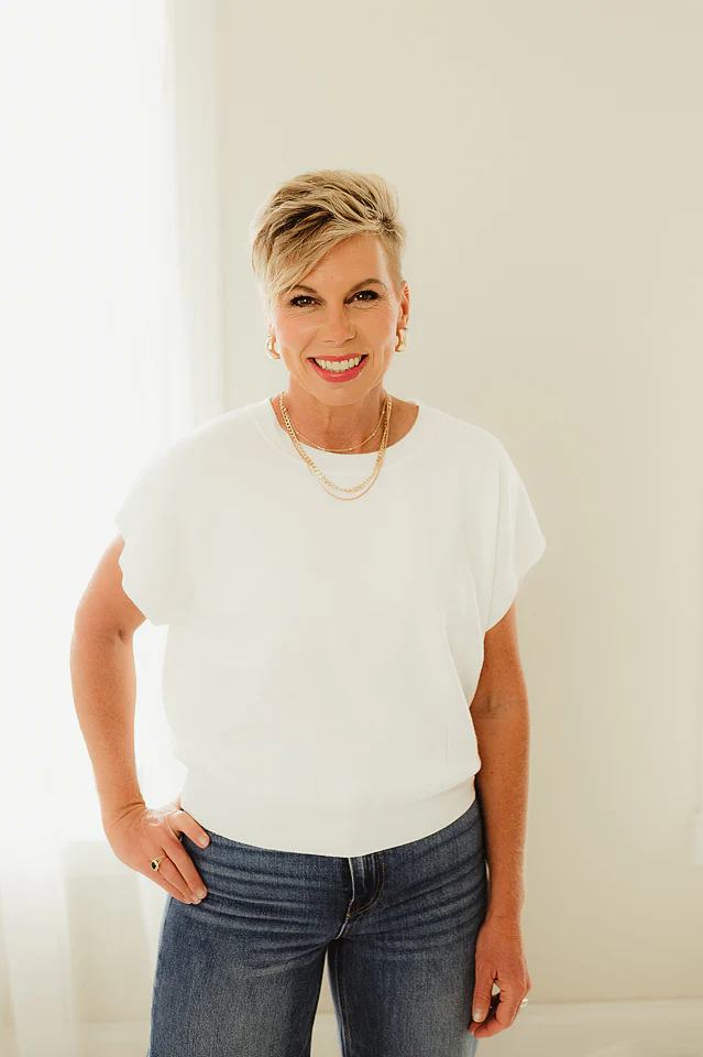 Off White Round Dolman Top