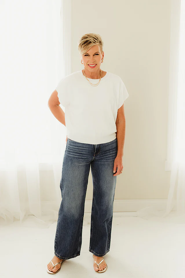 Off White Round Dolman Top - Image 2