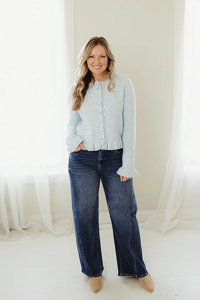Black Ruffle Wave Cardigan - Image 4