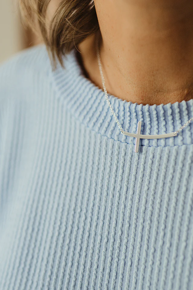 Powder Blue Wave Rib Oversized Pullover - Image 3