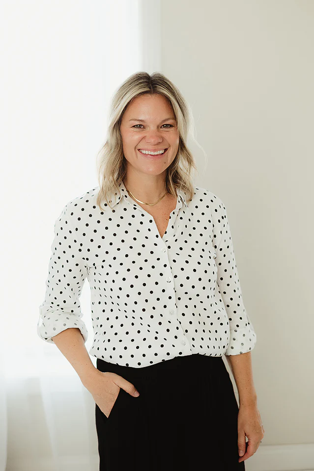White Polka Dot Button Down