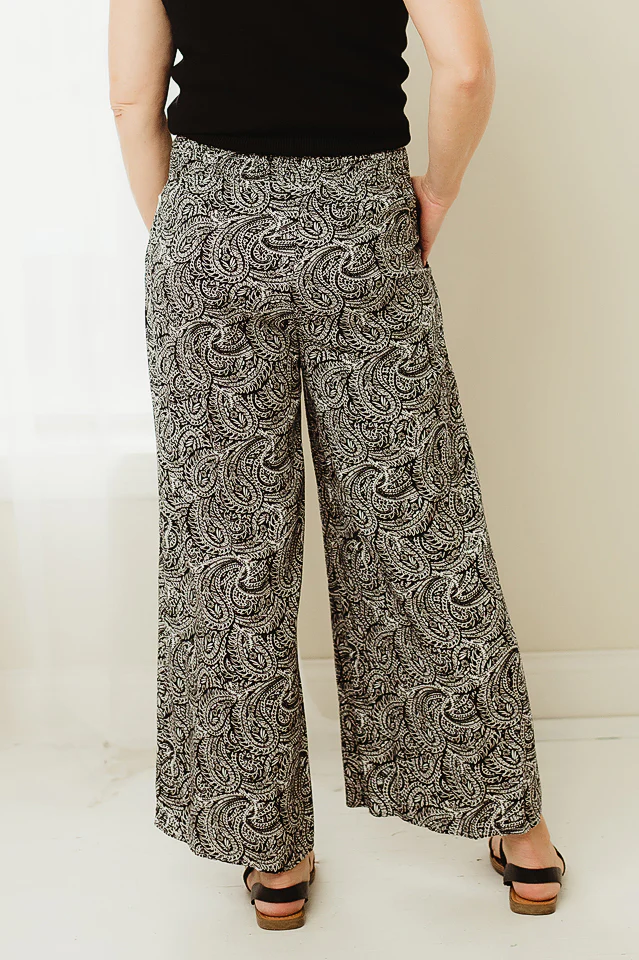 Black Smocked Boho Pants - Image 2
