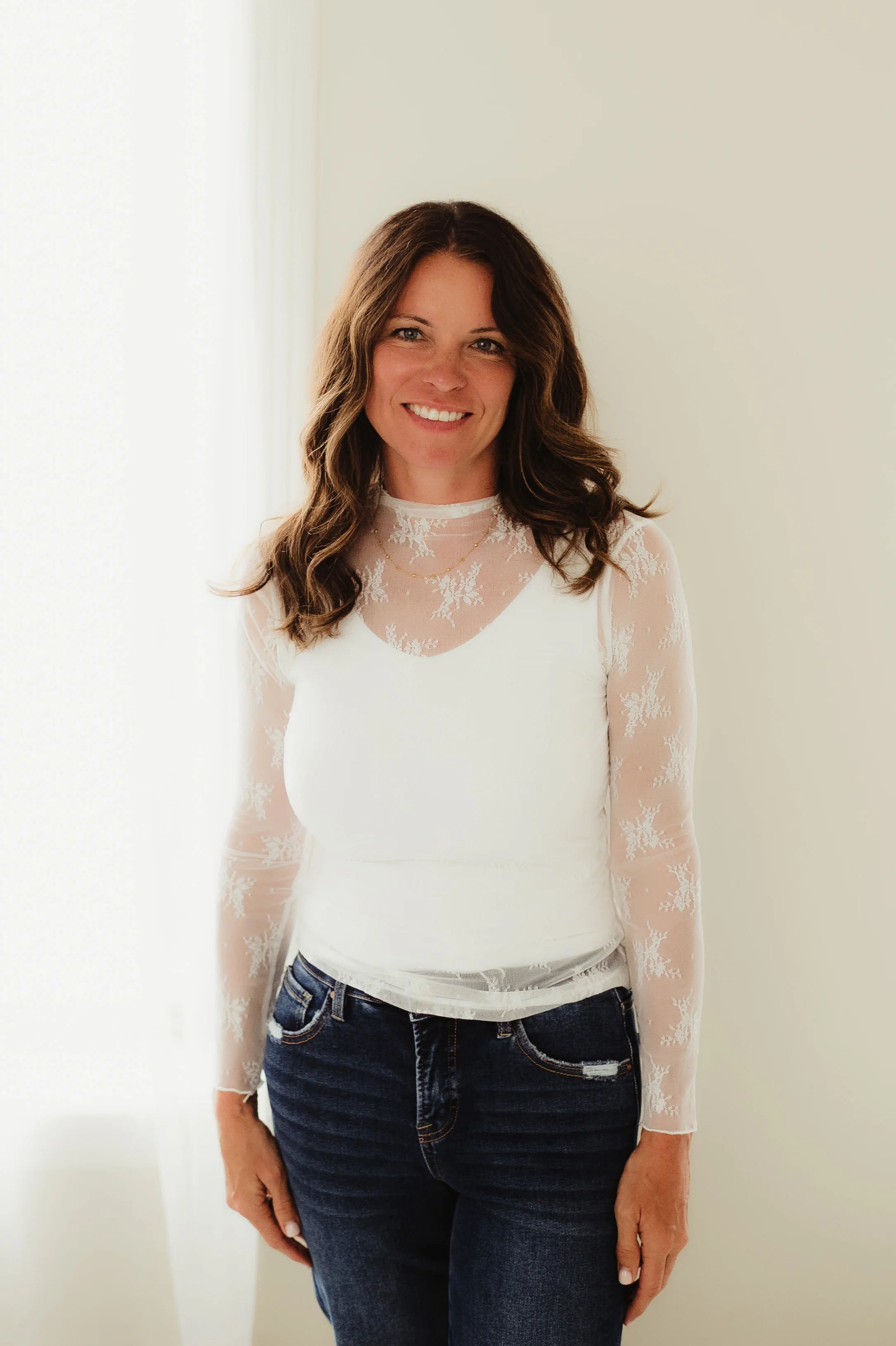 White Lace Layering Top