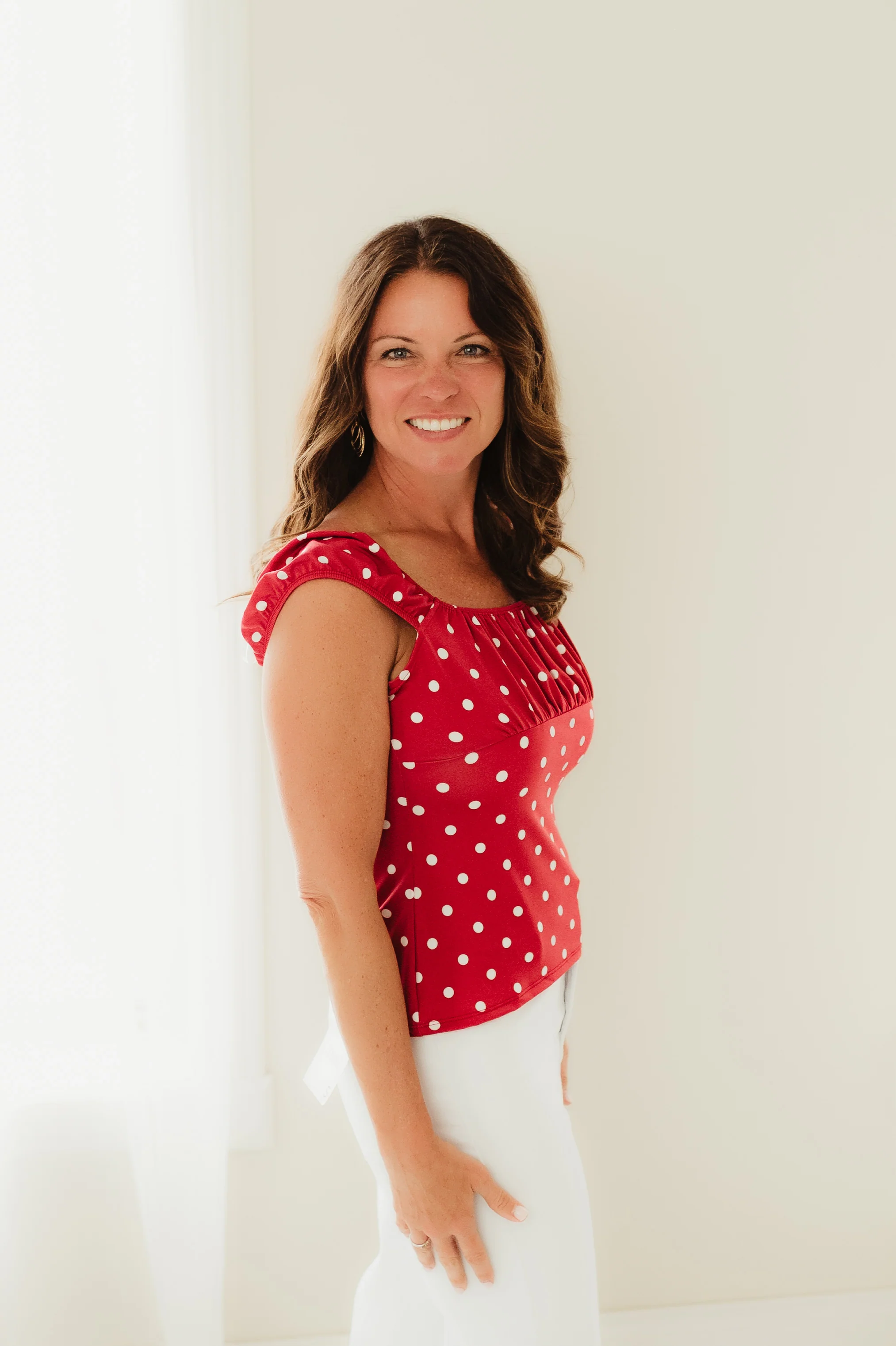 Red & White Dotted Charm Top - Image 2