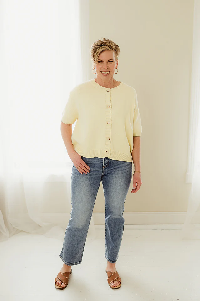 Light Yellow Camille Soft Knit Cardigan - Image 2
