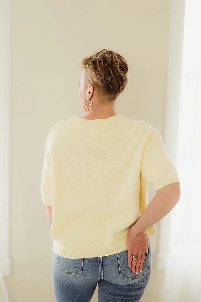 Light Yellow Camille Soft Knit Cardigan - Image 4