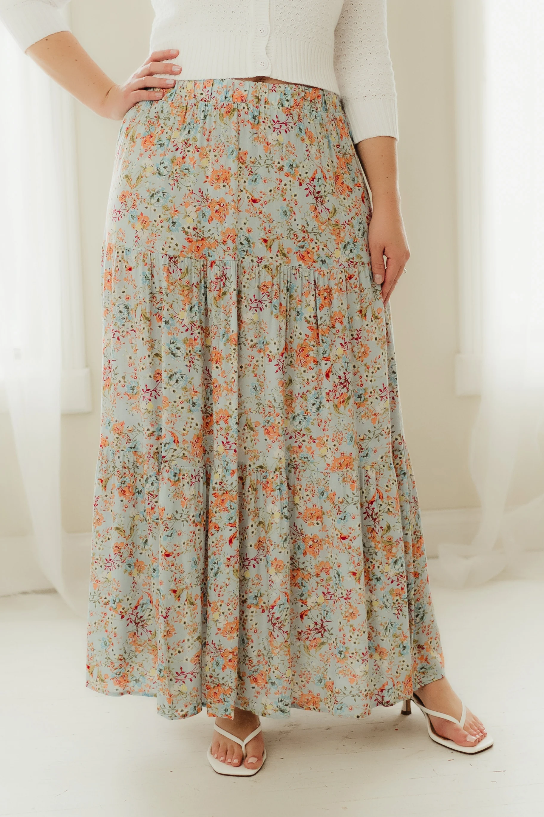 Sky Blue Blossom Skirt