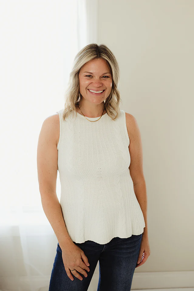 Ivory Elegant Edge Peplum