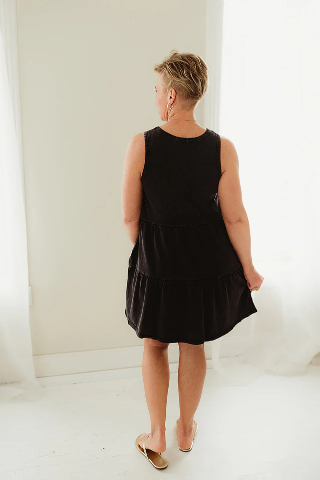 Black Easy Day Mini Dress - Image 3